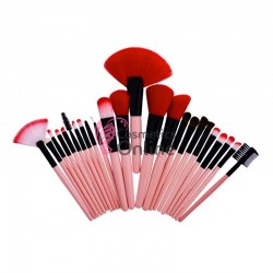 Pensule de Make-up 24 bucati Roz Profesionale 